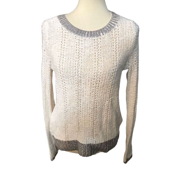 Moth Cream Silver Knit wool blend Sweater size S - Picture 2 of 13